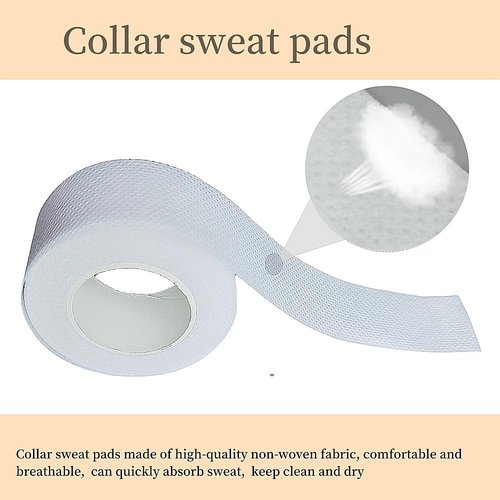 APZDFGIFCD 5 Rolls Collar Protector Sweat Pads, Self-adhesive Shirt Collar Protector Absorbent Sweat Shields Pad for Hat Shirt Neck Liner Armpit Tape Collar Protectors for Women Men
