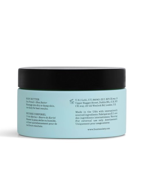 Fount Society Body Butter - 8 fl oz Nutrient-Dense Hydrating Body Butter with Sea Fennel & Shea Butter - Lightweight, Fast-Absorbing, Fragrance-Free - Vegan & Cruelty-Free