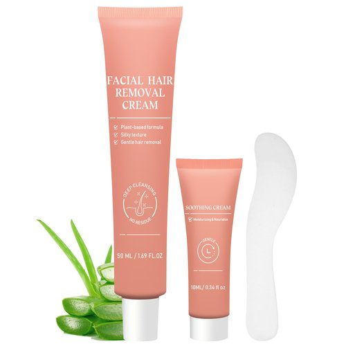 Facial Hair Removal Cream for Women, Painless & Flawless Depilatory Cream for Face Upper Lip Chin Hair Remover, Gentle Formula for Sensitive Skin (1 pcs)