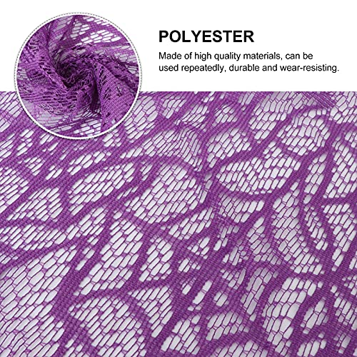 Halloween Lace Table Runner with Spider Web Pattern - Purple, 13x72 Inches