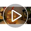 Gold Crackled Glass Pumpkin Lights with Timer - Fall Home Decor