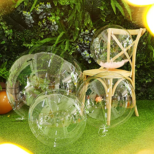 100 Pcs Clear Bubble Bobo Balloons - Large Transparent Inflatable Decorations for Weddings & Parties