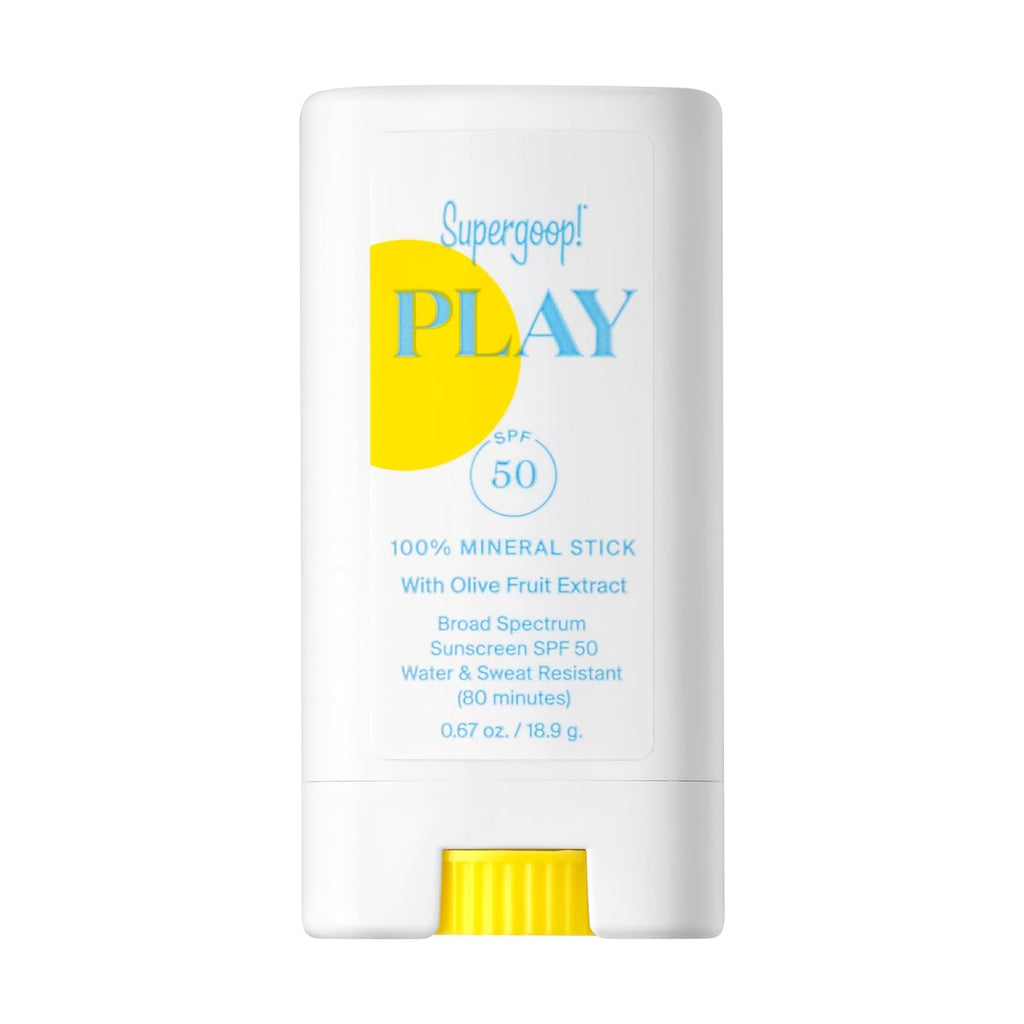 Supergoop! PLAY Mineral Stick SPF 50 - On-the-Go Broad Spectrum Face Sunscreen, 0.67 oz - Water Resistant & Vegan