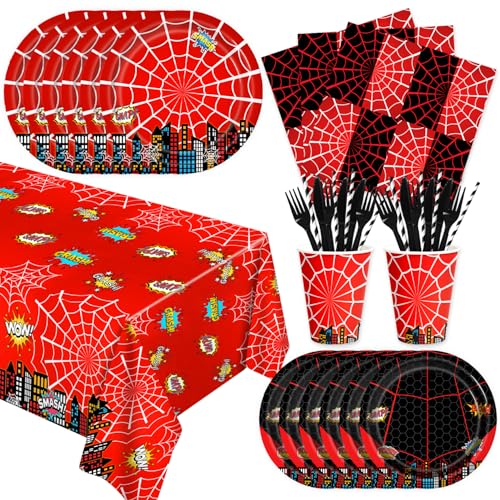 Spider Web Party Supplies Kit for 20 Guests - Halloween & Birthday Decor