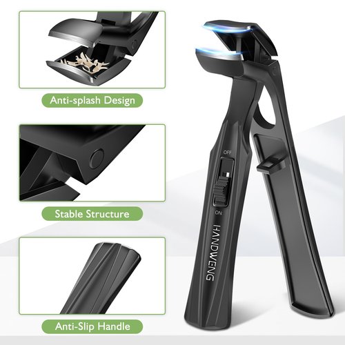 Toenail Clippers for Seniors Thick Toenails, Large Toe Nail Clippers for Men with Wide Jaw Opening, Angled Head Toe Nail Clippers for Thick Nails with Catcher Long Handle