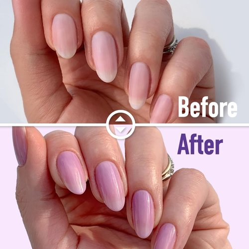 LONDONTOWN Violet Vibes Nail Polish Set - Perfecting Nail Veil #9, Sheer Lilac Tint, .40fl oz, with Bottle Service Polish Holder and Roll & Glow Cuticle Oil, Passionfruit for Dry Cracked Cuticle Care