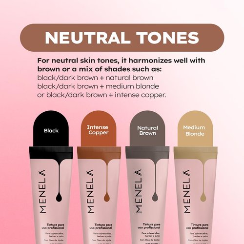 Menela Eyebrow Color Gel – Temporary Brow Enhancer with Jojoba Oil – Mixable Shades – Vegan & Ammonia-Free – Safe for Sensitive Skin – 20 ml (Black)