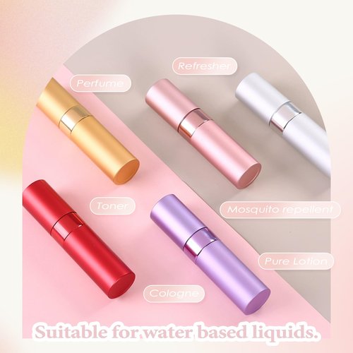 Lil Ray 8ML Perfume Travel Refillable Atomizer Bottles (3pcs) Mini Portable Cologne Spray Dispenser (Matte Black)