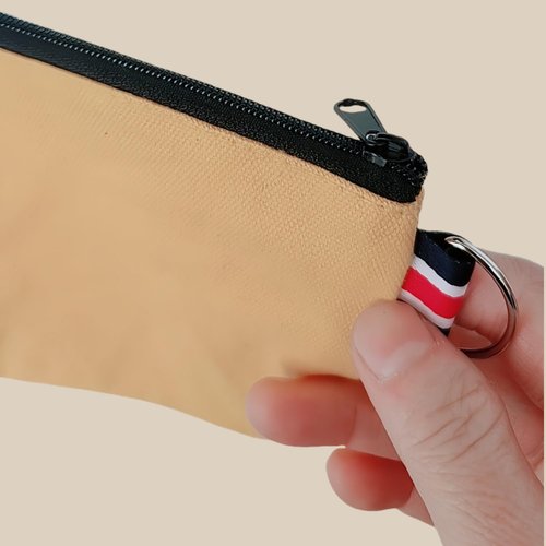 FKUMLUN 6 Pack Small Canvas Zipper Tool Bag,Square Pocket Mini Toiletry Bag, Multi-Purpose Storage Organizer Portable Travel Makeup Pouch with Hanging Ring(4inch)