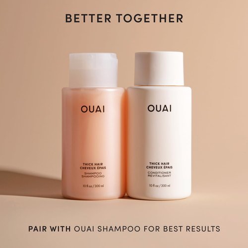 OUAI Thick Hair Conditioner - Moisturizing Formula for Dry, Frizzy Hair - 10 Oz, Paraben & Sulfate Free
