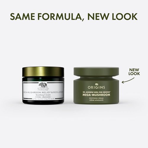 Origins Mega-Mushroom Soothing Cream - Visibly Soothes Skin with Reishi Mushroom, 1.7 Fl Oz