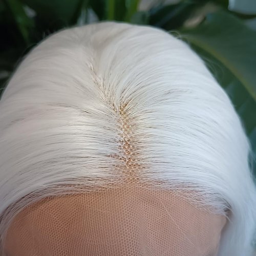 RDY 24" White Lace Front Synthetic Wig Loose Water Wave Heat Fiber Hair Natural Looking Long Wavy Lace Front Wigs for Women Half Hand Tied Wig Cosplay Daily Use Hair