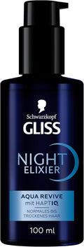 GLISS Schwarzkopf Night Elixir Hair Serum - 100 ml Leave-In Overnight Hydrating Treatment for Normal to Dry Hair