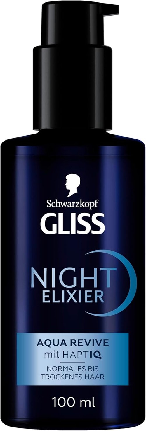 GLISS Schwarzkopf Night Elixir Hair Serum - 100 ml Leave-In Overnight Hydrating Treatment for Normal to Dry Hair