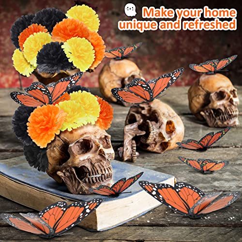 Artificial Marigold Flower & Butterfly Decor Kit for Day of The Dead & Festivals