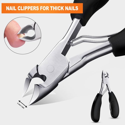 Orelex Toenail Clippers for Seniors Thick Toenails, Podiatrist Toenail Clippers, Professional Nail Clippers, Ergonomic Non-Slip Long Handle, Toe Nail Clippers for Men Women Elderly