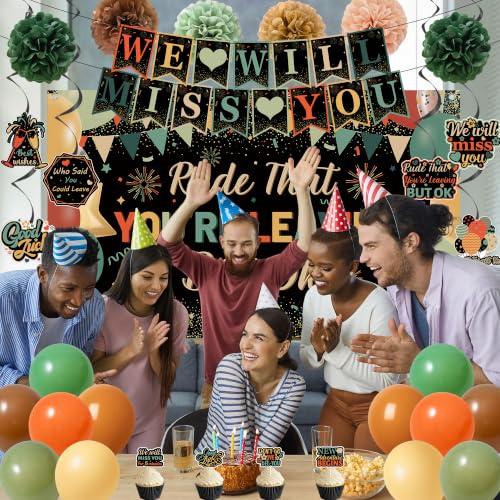 Farewell Party Decorations Kit - Banner Balloons Pom Poms & More