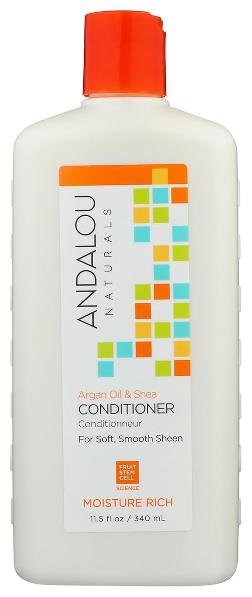 Andalou Naturals Moisture Rich Conditioner - Argan Oil & Shea Butter for Dry Hair | 11.5 Oz