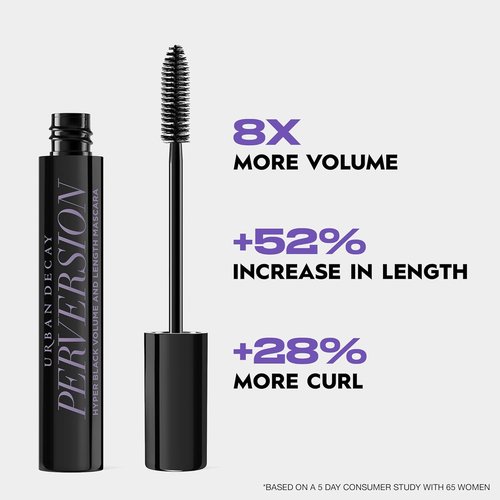 Urban Decay Perversion Mascara - Black Volumizing & Lengthening, Smudge-Resistant, 16HR Wear, Vegan Formula