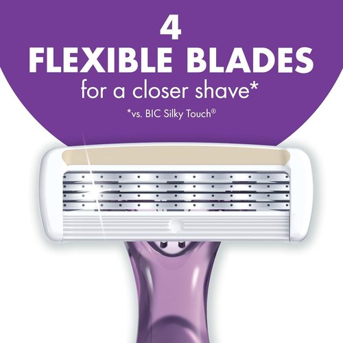 BIC Soleil 4 Escape Scented Women's Disposable Razors, 4 Blades, Comfortable Shave, Lavender & Eucalyptus Scented Handle Shaving Razors for Women, 12 Count