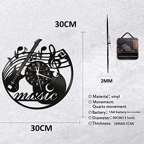 KingLive Music Vinyl Record Wall Clock - Music Room Decor, Led Variation