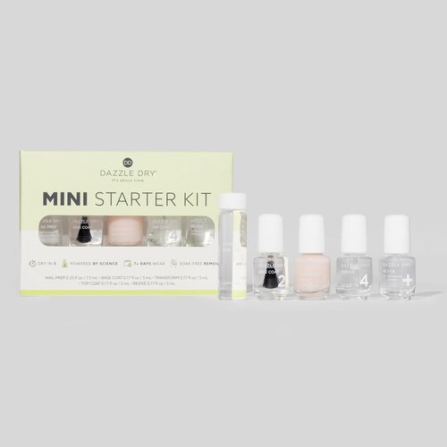 Dazzle Dry Complete Starter Mini Kit - Nail Prep, Base Coat, Top Coat & Ridge Filler | Transform Your Nails