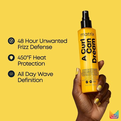 MATRIX A Curl Can Dream Shampoo, Conditioner & Spray Set - Weightless Moisture for Wavy Hair | Frizz Control with Manuka Honey & Rose Water