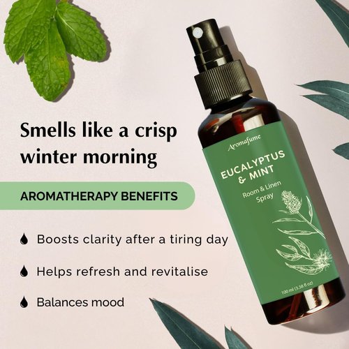 Aromafume Eucalyptus & Mint Room Spray - Aromatherapy Mist with Pure Essential Oils | 100ml/3.38fl oz