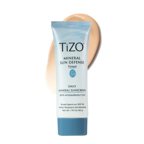 TiZO® Mineral Sun Defense | Tinted | Broad Spectrum SPF 50 | UVA and UVB protection | Gentle protection for daily use | All Skin Types | 1.75 oz/50 g
