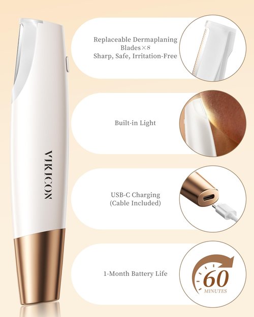 Dermaplane Razor Tool for Women - Rechargeable Dermaplaning Tool for Hair Remove