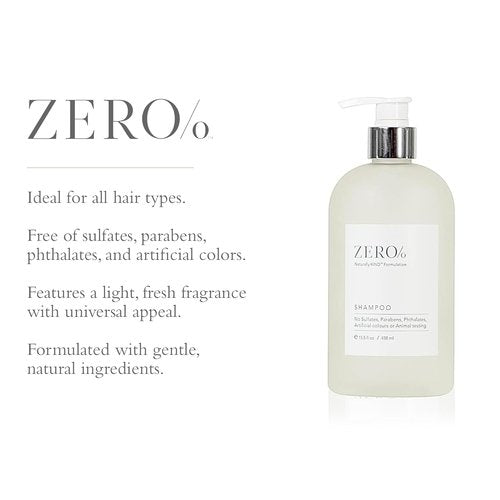 Gilchrist & Soames Zero% Unisex Shampoo - Natural, Sulfate-Free & Cruelty-Free Formula for All Hair Types, 15.5 oz