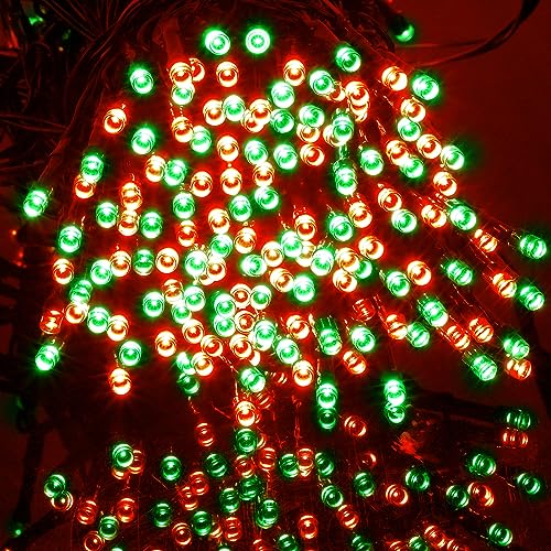 Long 328ft LED Christmas String Lights with Remote Control & 8 Modes - Waterproof Outdoor Fairy Lights, Red & Green Variation