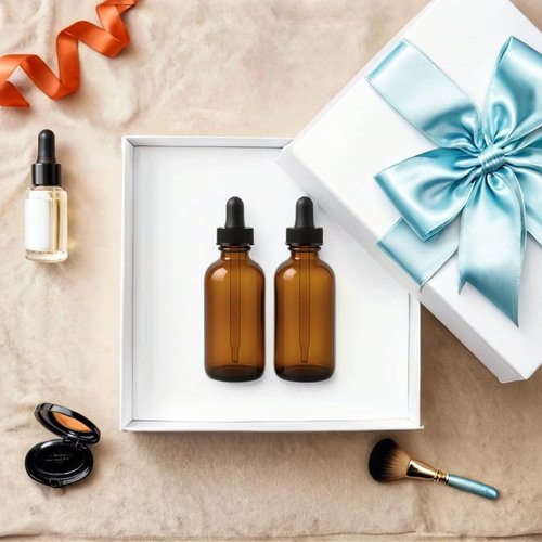Onisavings (4 Oz Pack of 2) Amber Glass Bottles With Caps And Droppers – Refillable Containers For Essential Oils, Serums, Tinctures, Diy Skincare, And Liquid Storage.