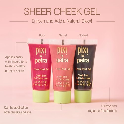Pixi Sheer Cheek Gel - Flushed | Oil-Free Hydrating Gel Blush for a Natural Flush | 0.45 Fl Oz