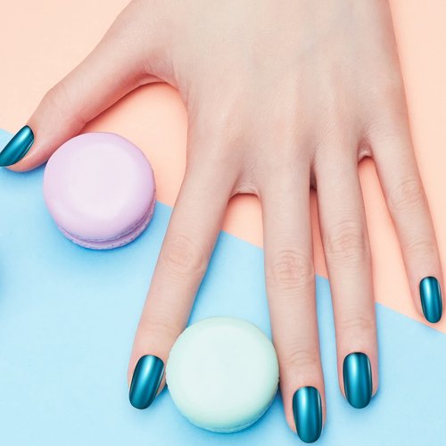 Duufin 22 Colors Nail Chrome Powder Pear Metallic Mirror Iridescent Aurora Nails Art Chrome Nail Powder with 22 Pcs Eyeshadow Sticks, 1g/Jar
