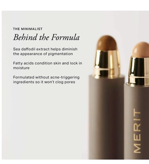 MERIT The Minimalist Foundation Stick - Perfecting Concealer in Camel Shade for Flawless Skin