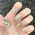 Light Rain Small Size Hand-made Press on Nails, 3D Gel UV Finished False nails with Design by Professional Manicurist