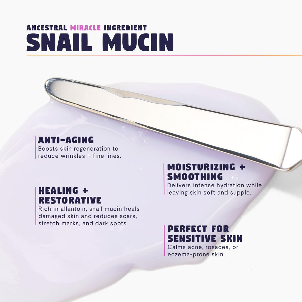 Zen Dew Moon Milk Snail Mucin Moisturizer Gel Cream (3.52 oz) Korean Snail Mucin Serum Cream that Replenishes Moisture & Leaves Skin Brighter, Plumper, Soothed & Smooth