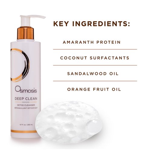 OSMOSIS DEEP CLEAN Detox Facial Cleanser, Face Wash with Coconut Oil for Oily, Blemish-Prone Skin, Gently Removes Impurities, 1.69 Fl Oz