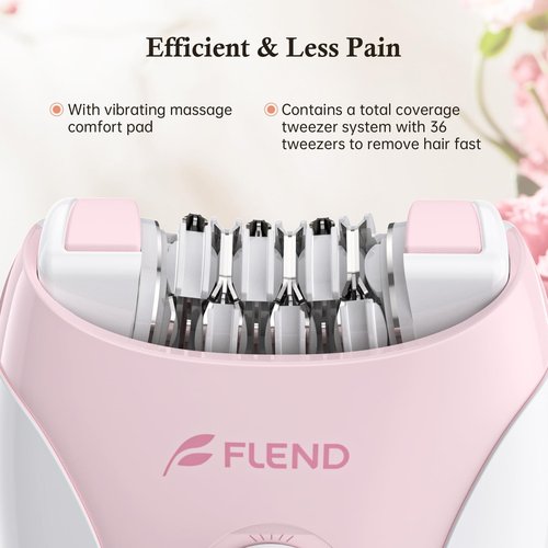 Epilator, Epilators Hair Removal for Women - 2-Speed Epilator with Massage Pad, Rechargeable LED Hair Removal Device for Face/Bikini/Arms/Legs/