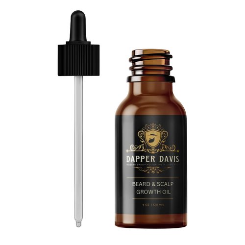 Dapper Davis Beard & Scalp Oil – Nourishing Hair & Beard Oil with Avocado, Jojoba & Rosemary Oils – Promotes Growth, Soothes Itchiness & Dryness – 4 fl oz(120ml)