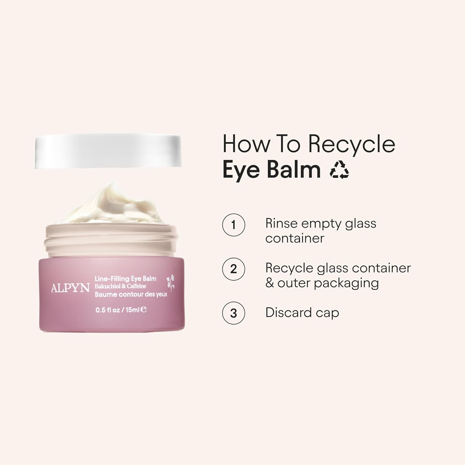 Alpyn Line-Filling Eye Balm - Bakuchiol & Caffeine Formula to Reduce Fine Lines & Puffiness | 0.5 oz / 14 ml