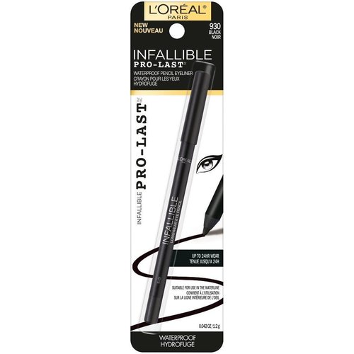 L'Oreal Paris Infallible Pro-Last Pencil Eyeliner - Waterproof & Smudge-Resistant, Black, 0.042 oz.