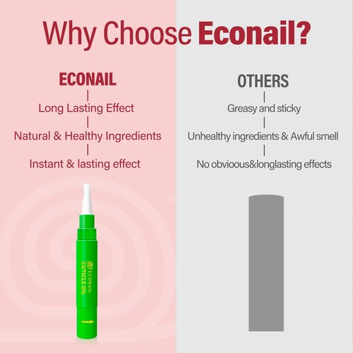 Econail Cuticle Oil Pen x2 pcs, Nourishing Jojoba & Peach Scent for Enhanced Nail Growth and Strength, Portable Nail Oil Care （7mlx2）