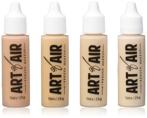 Art of Air 4pc FAIR Complexion Professional Airbrush Cosmetic Makeup Set 1/2 oz bottles