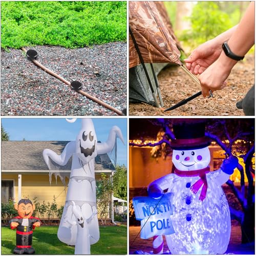 30 Sets Inflatable Stakes with Hooks and Ropes - 5.7 Inch Yard Tent Pegs