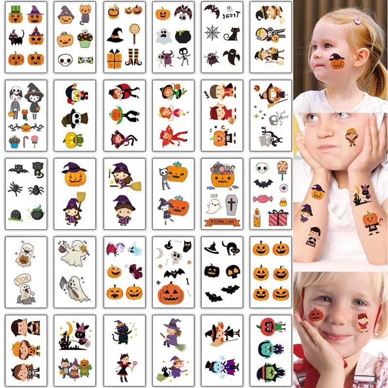 120PCS Halloween Children's Tattoo Stickers Waterproof & Non-Toxic