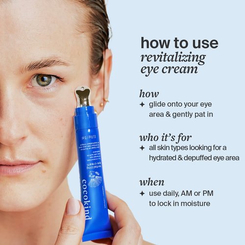 Cocokind Revitalizing Eye Cream - Depuff & Reduce Fine Lines | Hydrating with Cool Metal Applicator, 0.5 Fl Oz