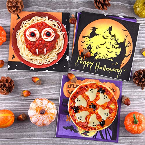 Halloween Party Napkins - 60 Pack 13x13 Inch Disposable Paper Cocktail Napkins