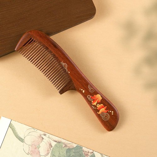 TAN MUJIANG Hair Comb Natural Wood Anti-static (Goldfish)